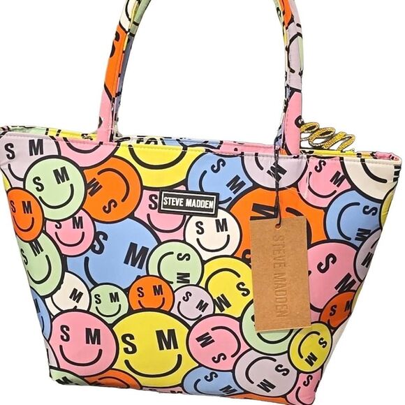 Steve Madden Logo Smiley Face Insulated Lunch Bag - Picture 2 of 8